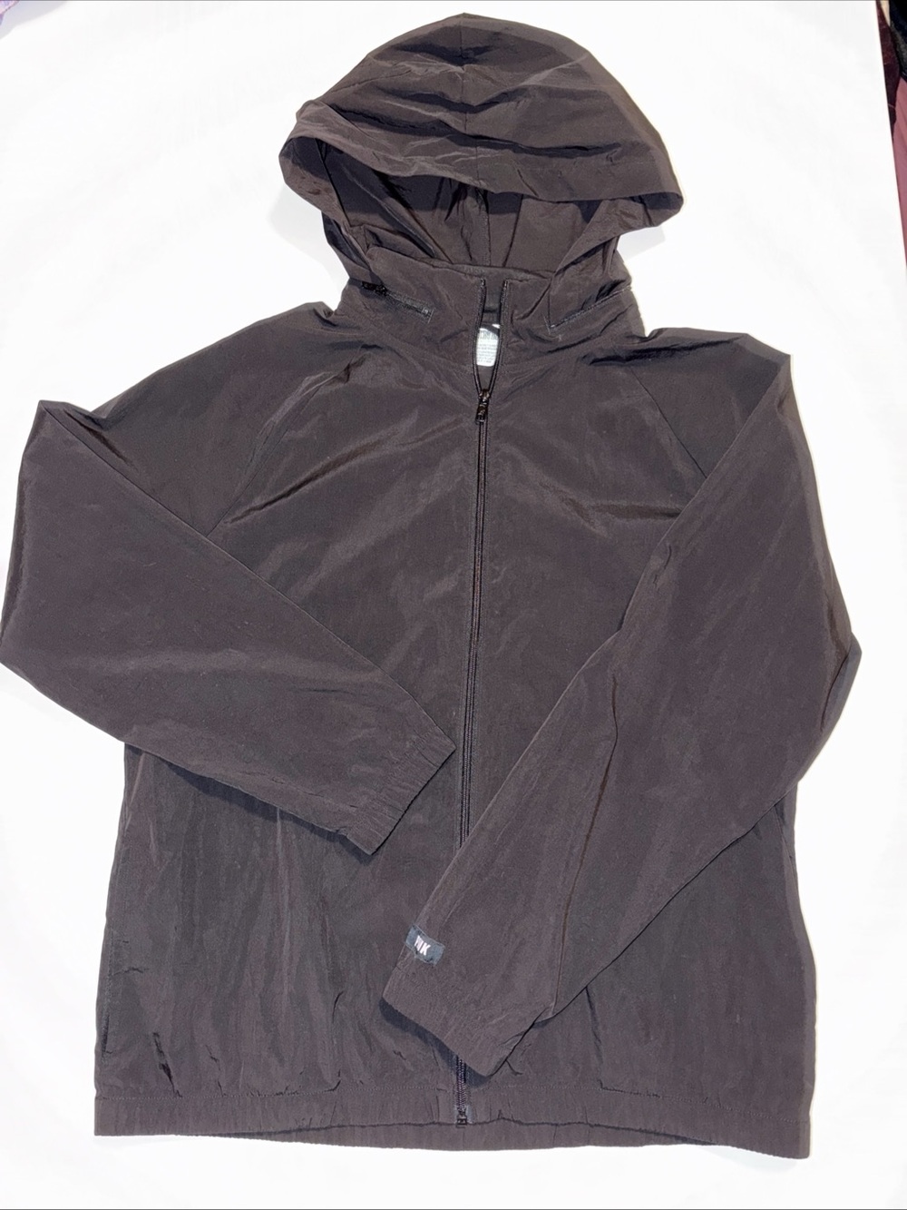 PINK Victoria's Secret Black Hooded Windbreaker L/XL